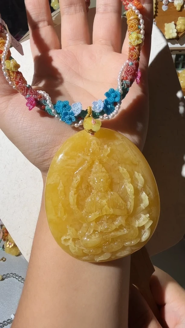 蜜蜡项链未镶嵌蜜蜡千手观音项链