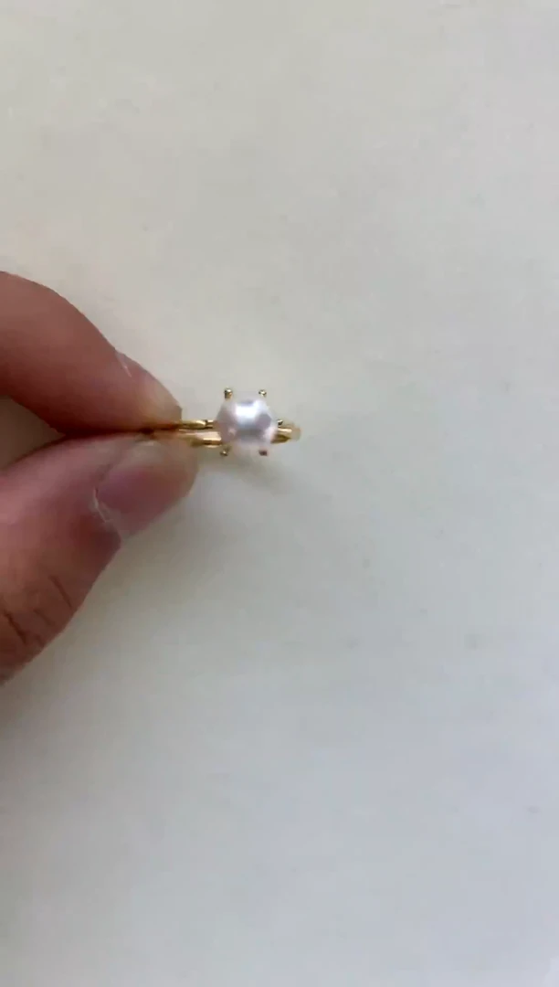 银S925镶嵌戒指海水珍珠