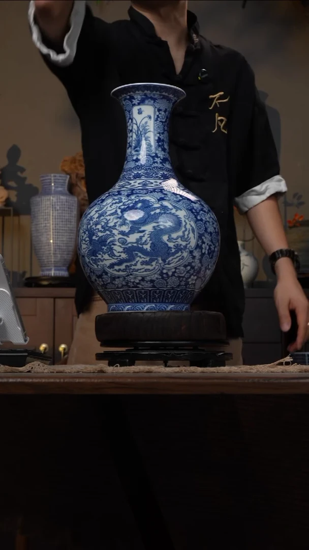 摆件WN问泥景德镇陶瓷花瓶摆件