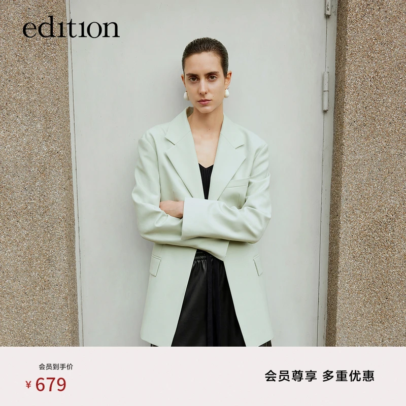 edition春季时尚收腰女绅士绵羊毛西装外套通勤风西服#EBC1BLAT03