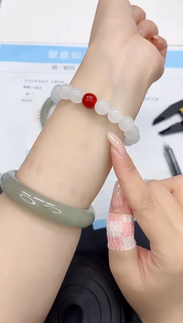 石英质玉手镯未镶嵌白月光手串