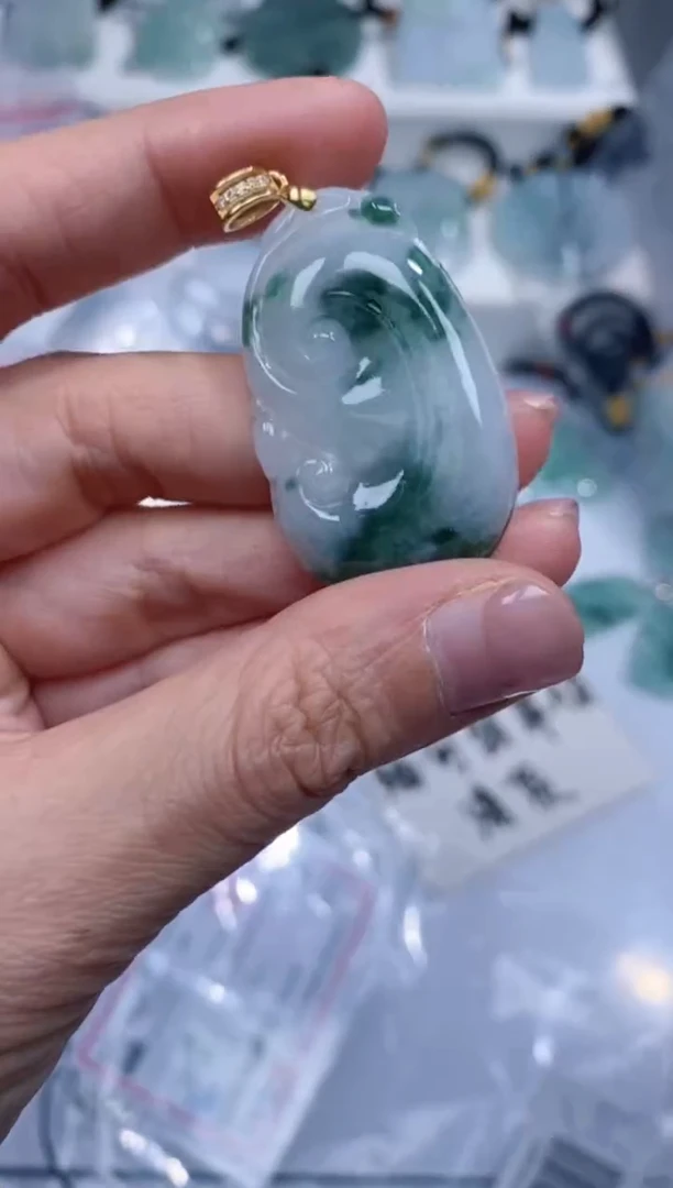 颈饰银S925镶嵌翡翠吊坠