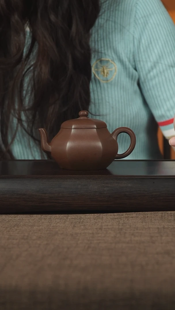 茶壶紫砂六方梨形160毫升