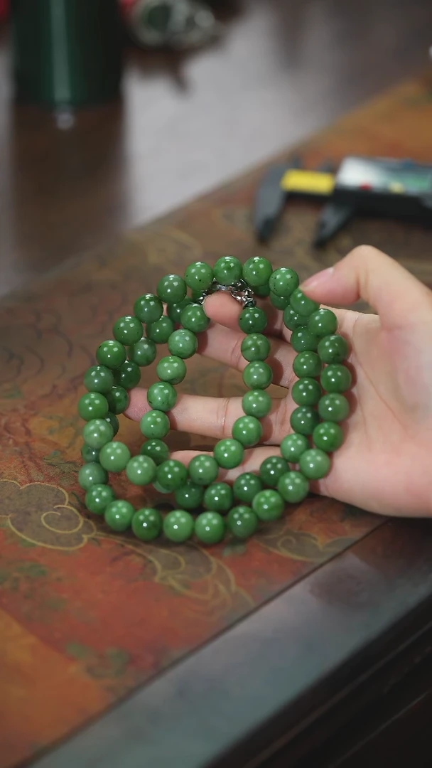 【闪购商品】和田玉项链未镶嵌碧玉罗汉链12mm