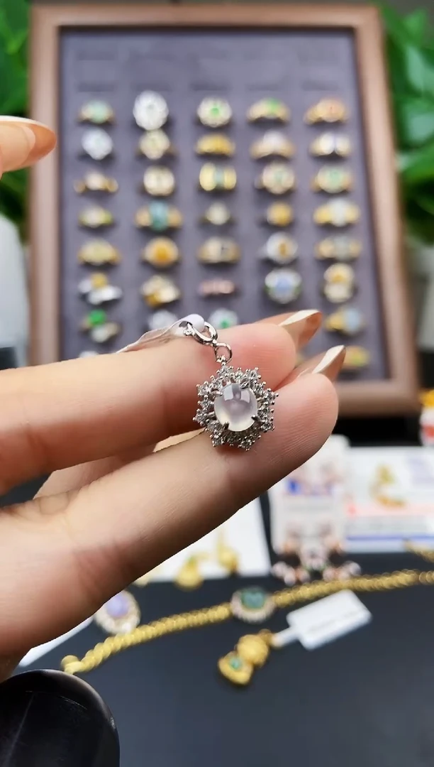 颈饰银S925镶嵌翡翠12