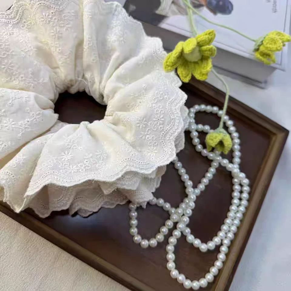 夏季时尚头花发圈白色气质百搭简约森系超仙可爱网纱少女甜美温柔