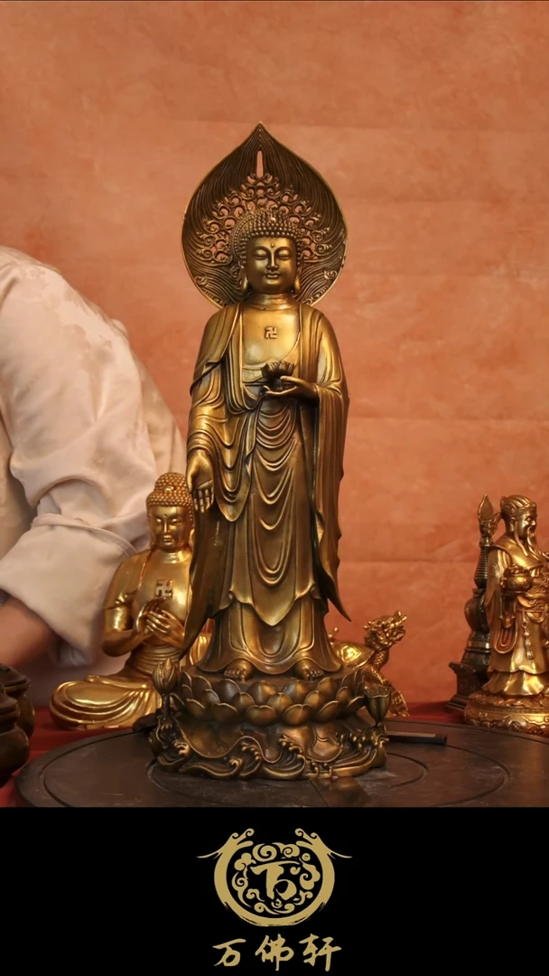 顺***水铜器摆件佛祖45高