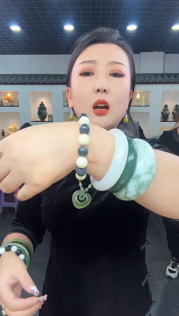 【闪购商品】岫玉手链未镶嵌黑白手链卡12