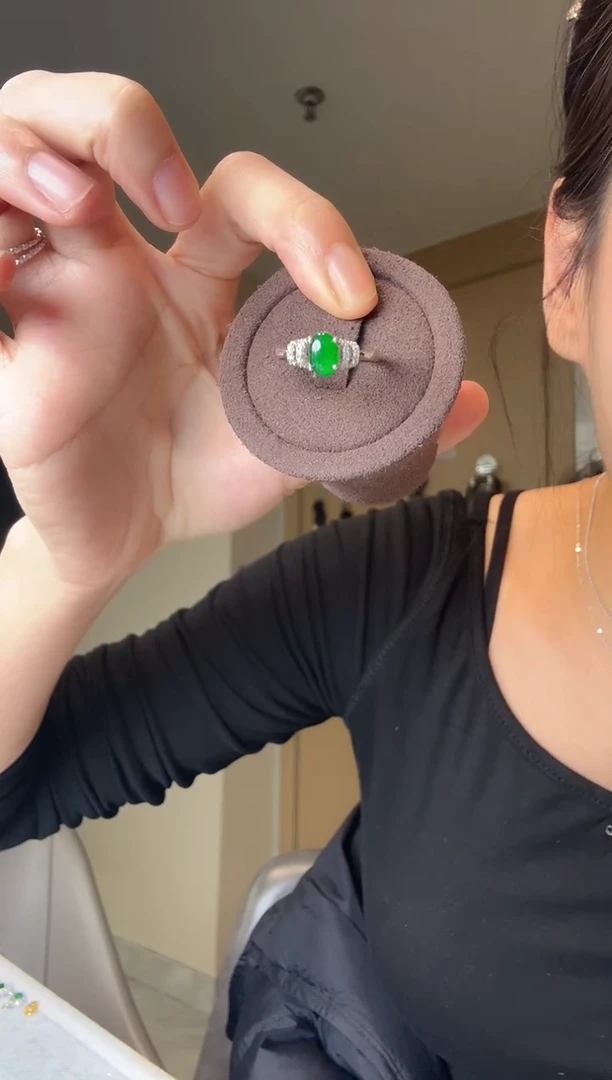 【闪购商品】翡翠戒指银S925镶嵌蛋面戒指