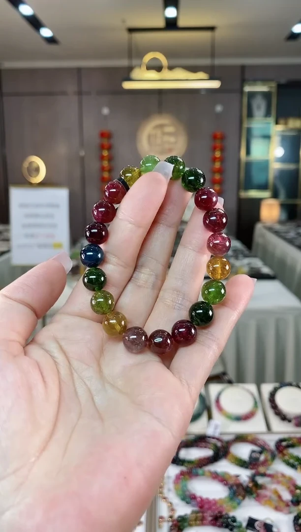 【闪购商品】碧玺单圈手串9.5mm+未镶嵌 （多样性发一条）hon