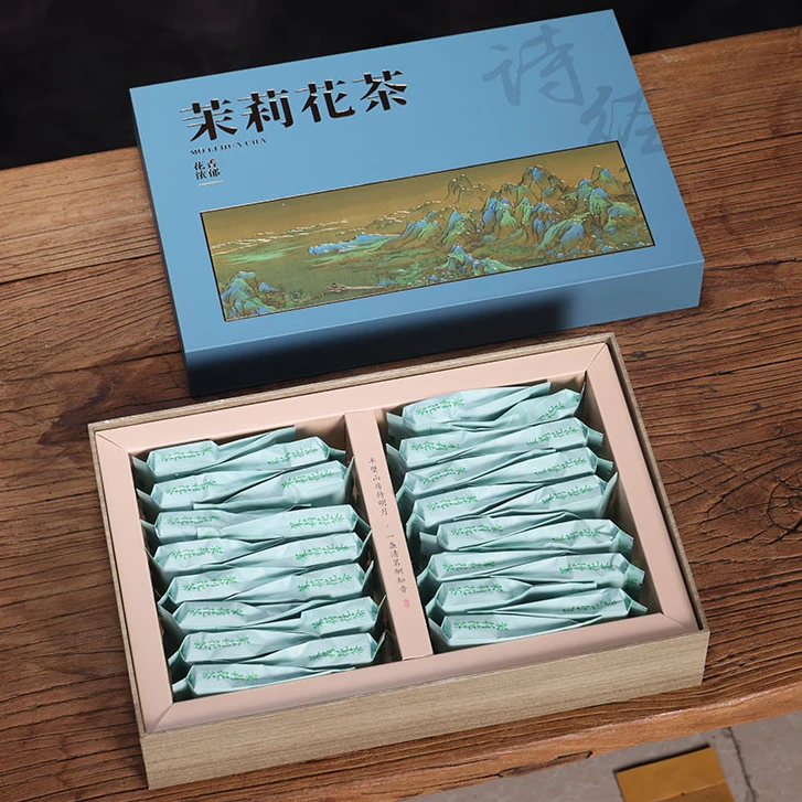 千里江山茉莉花茶茶叶礼盒装绿茶茶叶中秋送礼长辈jm