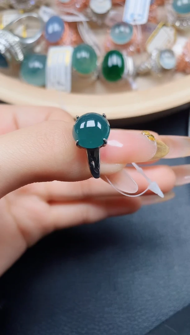 【闪购商品】翡翠戒指银S925镶嵌翡翠