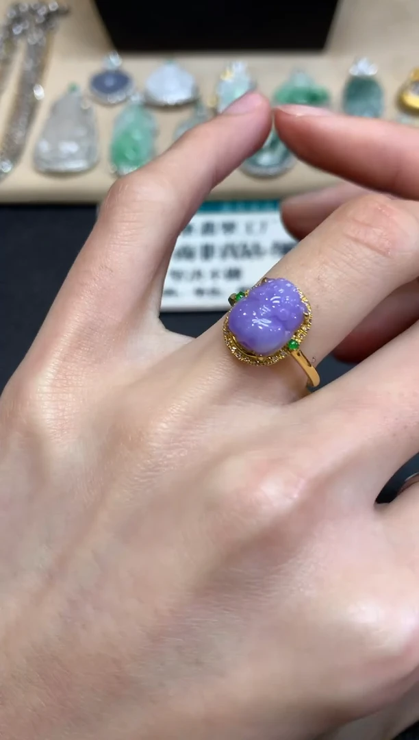 【闪购商品】翡翠戒指18K金镶嵌貔貅【无服务费】