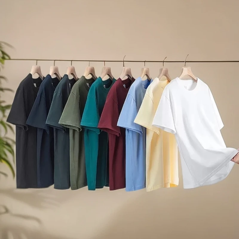 轻奢痞帅男装短袖t恤男士t恤短袖男款爆款2025新款白色打底衫男款