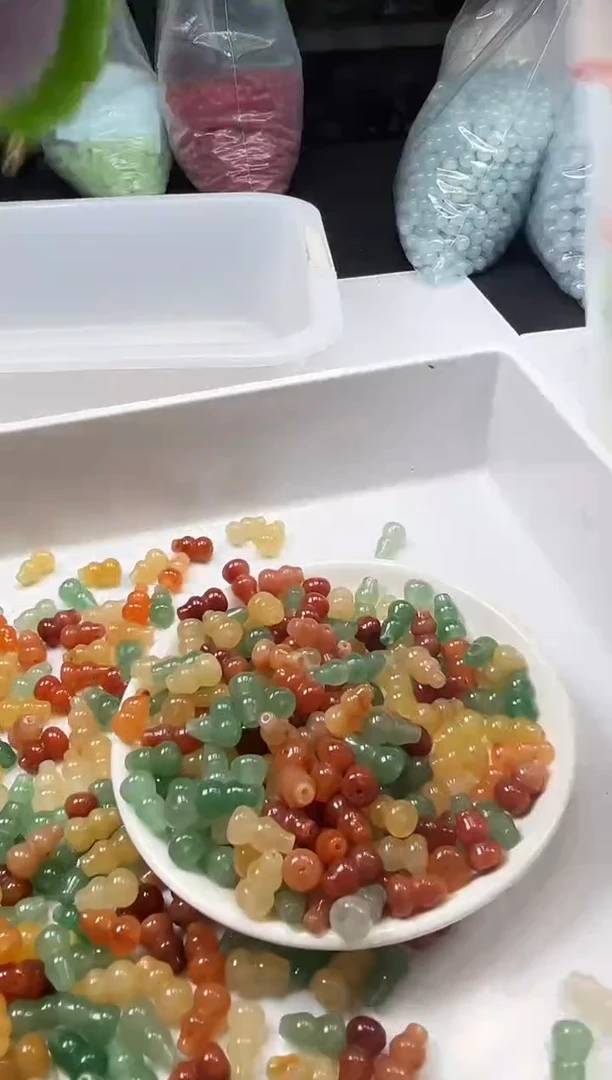 玛瑙/玉髓颈饰未镶嵌W1465三彩金丝玉葫芦12*8mm*10颗