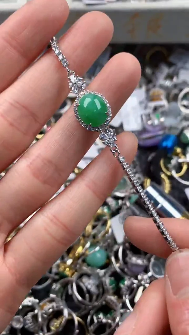 银S925镶嵌戒指翡翠111   9