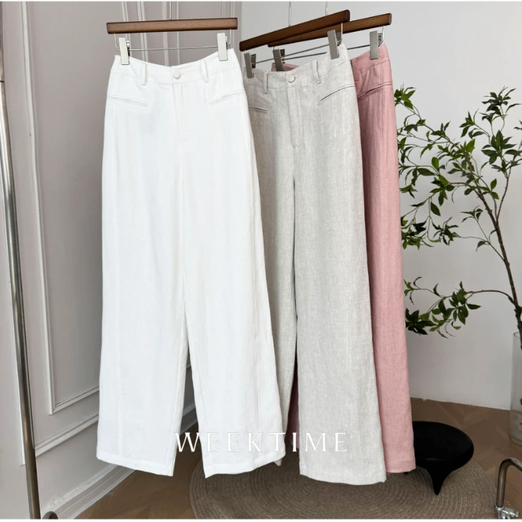 618【零胯感】重新定义腰胯黄金分割线显瘦时尚亚麻休闲裤