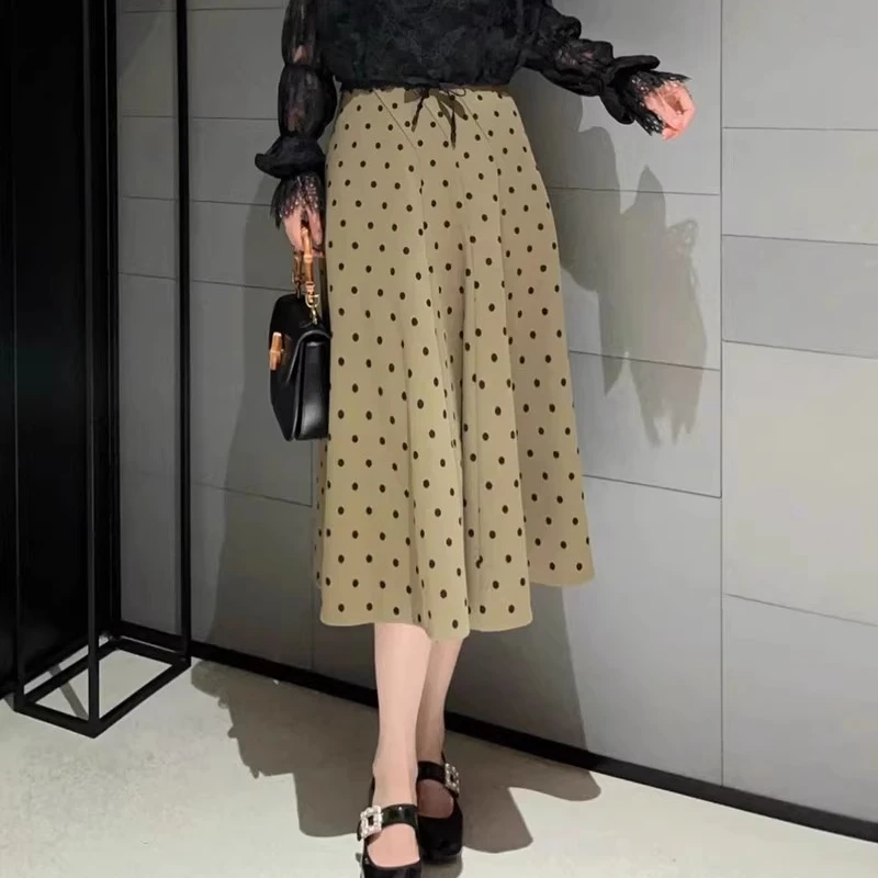 【商场同款】春新款高腰斜线立体百搭中长款半身伞裙摩登猫1200371