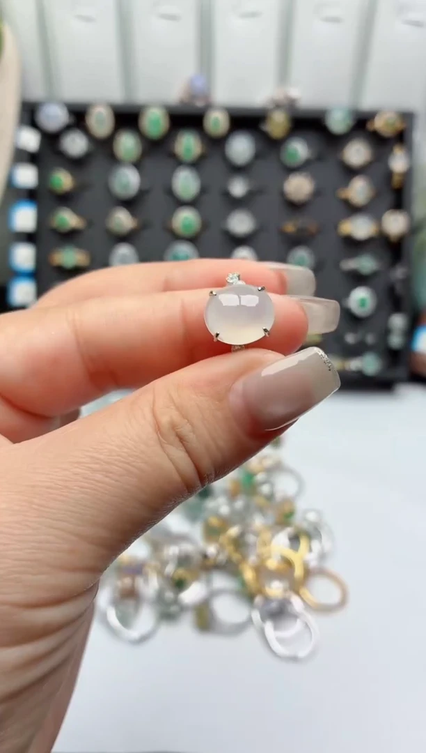 银S925镶嵌戒指翡翠.