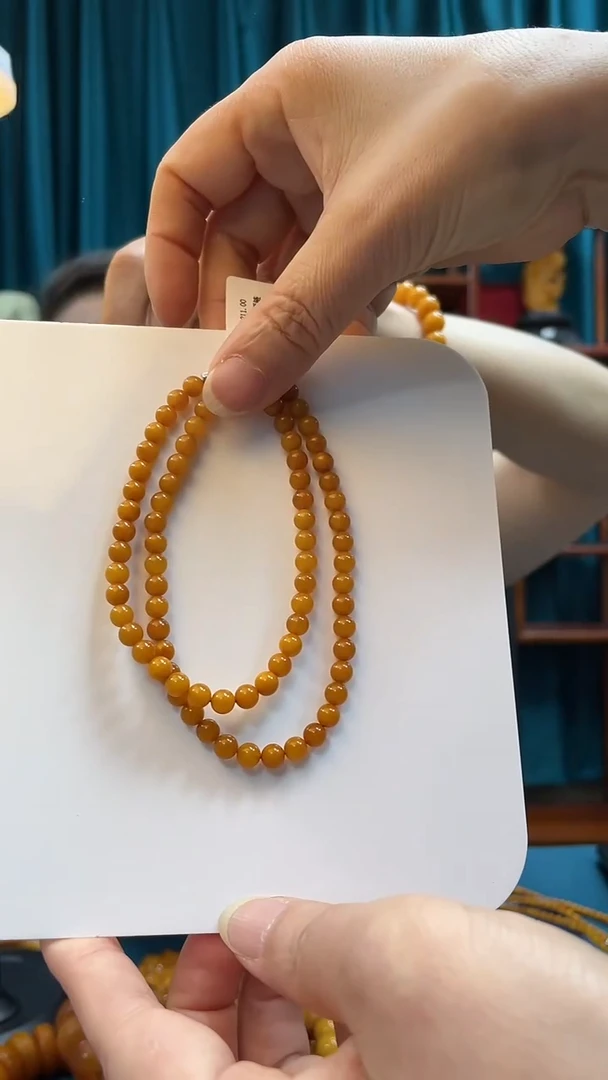 未镶嵌项链蜜蜡蜜蜡圆珠锁骨链