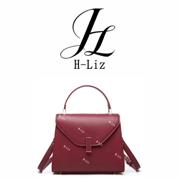 H-Liz 时尚百搭旋转锁扣手提包CK25631L酒红