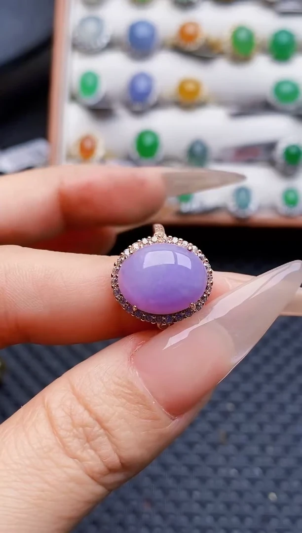 银S925镶嵌戒指翡翠喵*喵2648