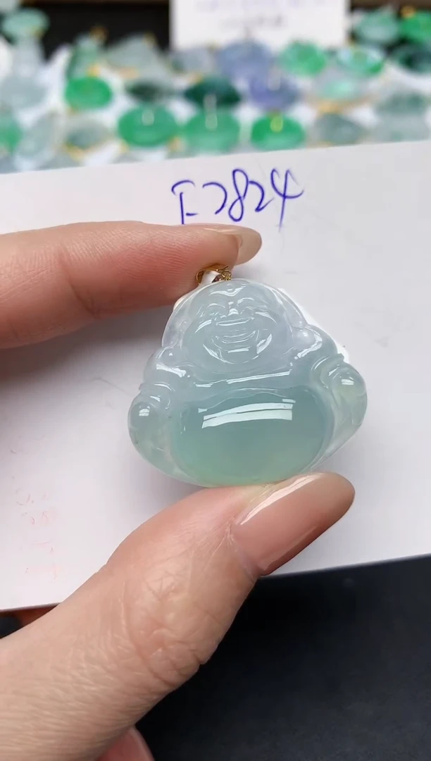 颈饰18K金镶嵌翡翠天然缅甸A货翡翠百元以上9元证书费自理