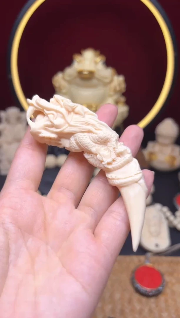 象牙果龙尖琅琊手把件象牙果