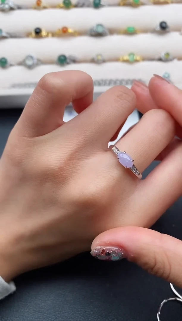 银S925镶嵌戒指翡翠55555555+3