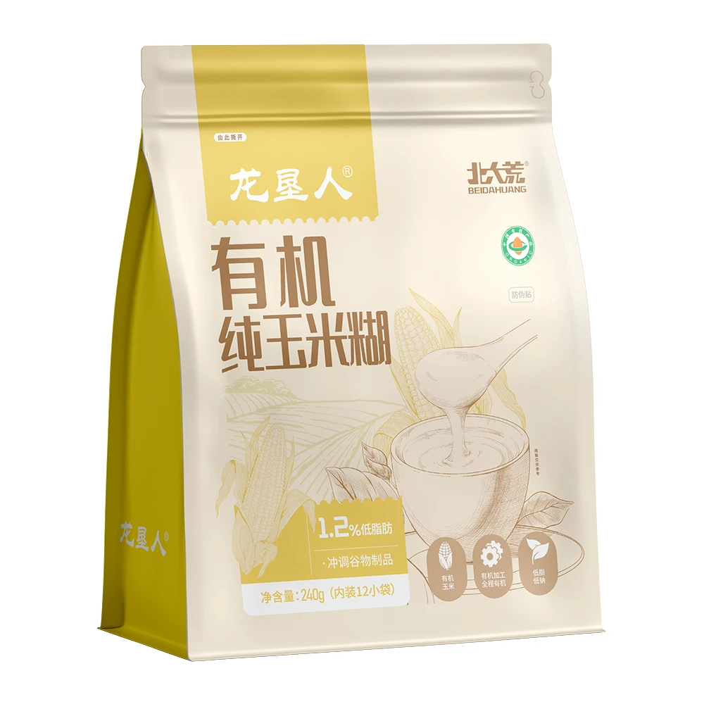 龙垦人有机纯玉米糊学生中老年营养早餐代餐12*20g