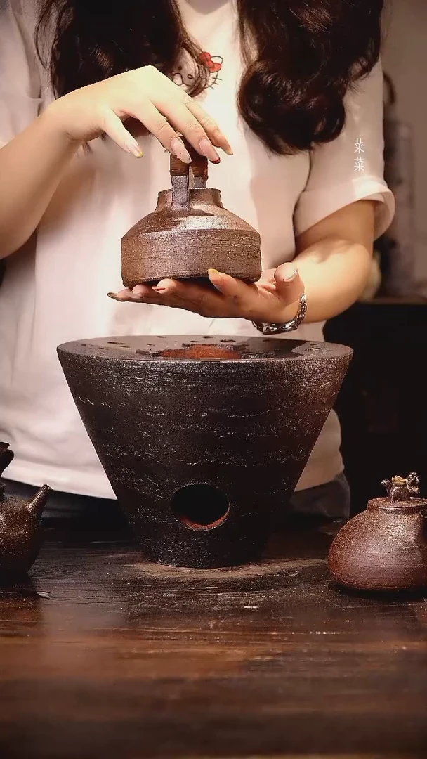 孤品纯手工柴烧提梁壶