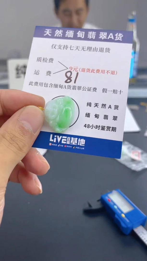 颈饰18K金镶嵌翡翠纯天然缅甸翡翠A货