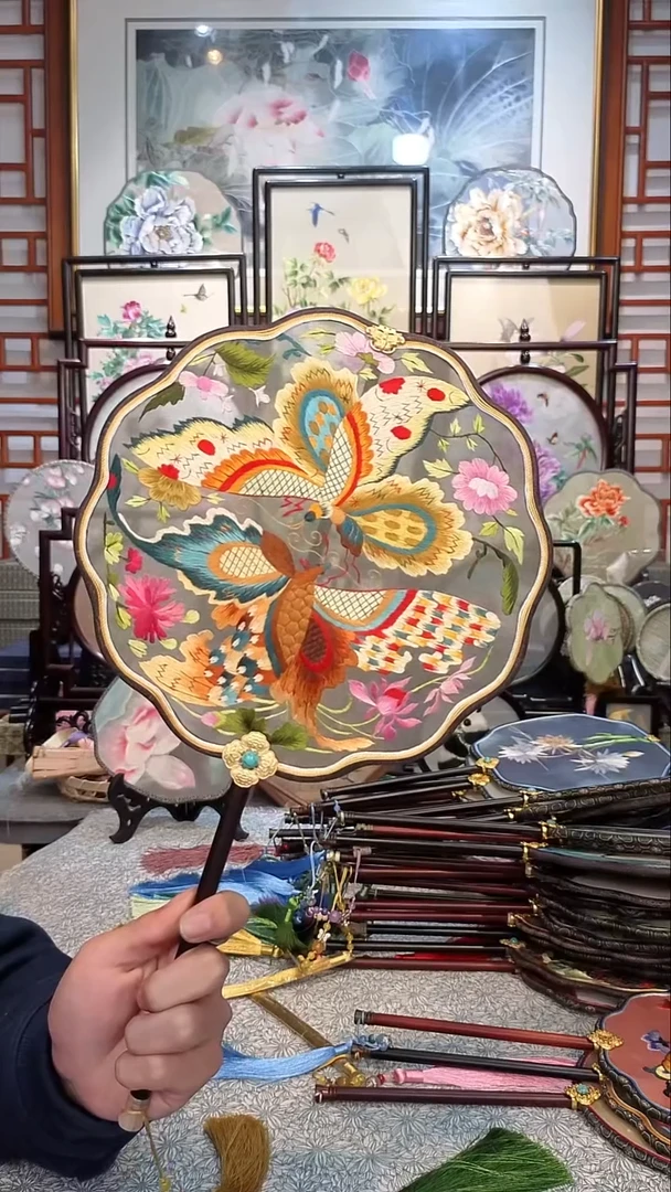 扇子纯手工苏绣团扇