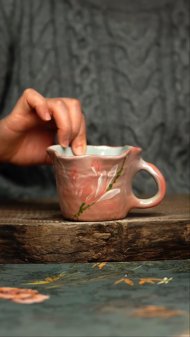 【闪购商品】杯釉下彩手工手绘同款陶器