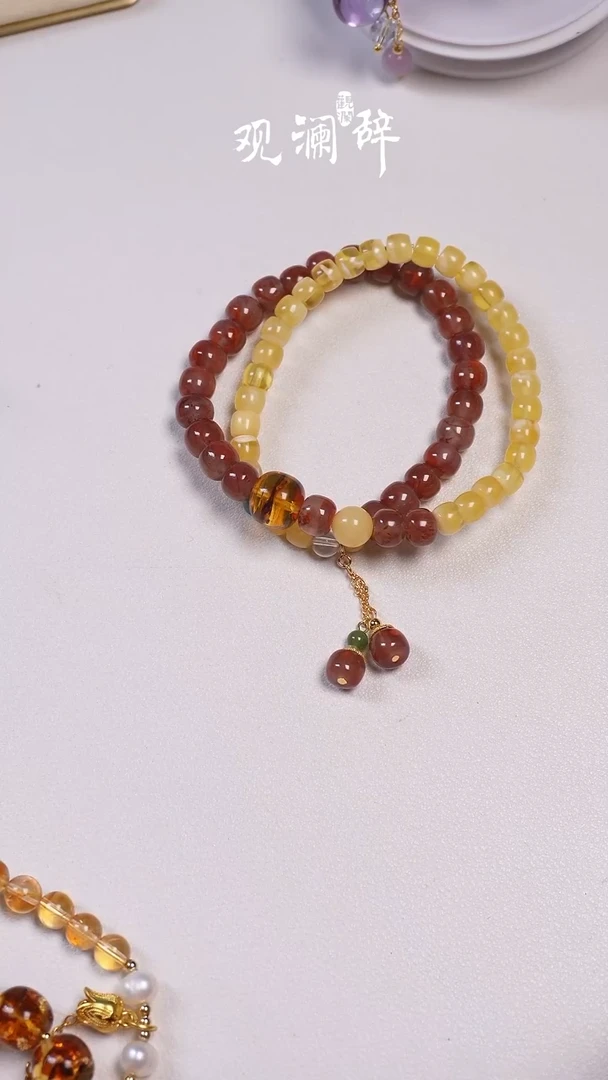 【闪购商品】南红玛瑙蜜蜡银S925镶嵌手链