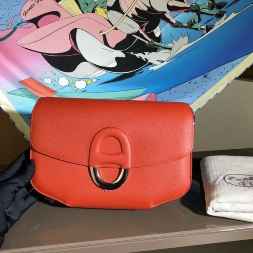 99新 Hermes/爱马仕 小花Jerry973508cherche手拿包 斋普尔粉 A刻