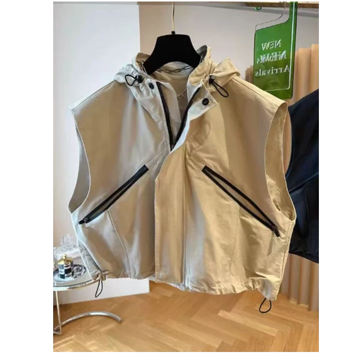 C828常规款马夹秋季马甲抗皱欧美风拼接运动风韩版C828