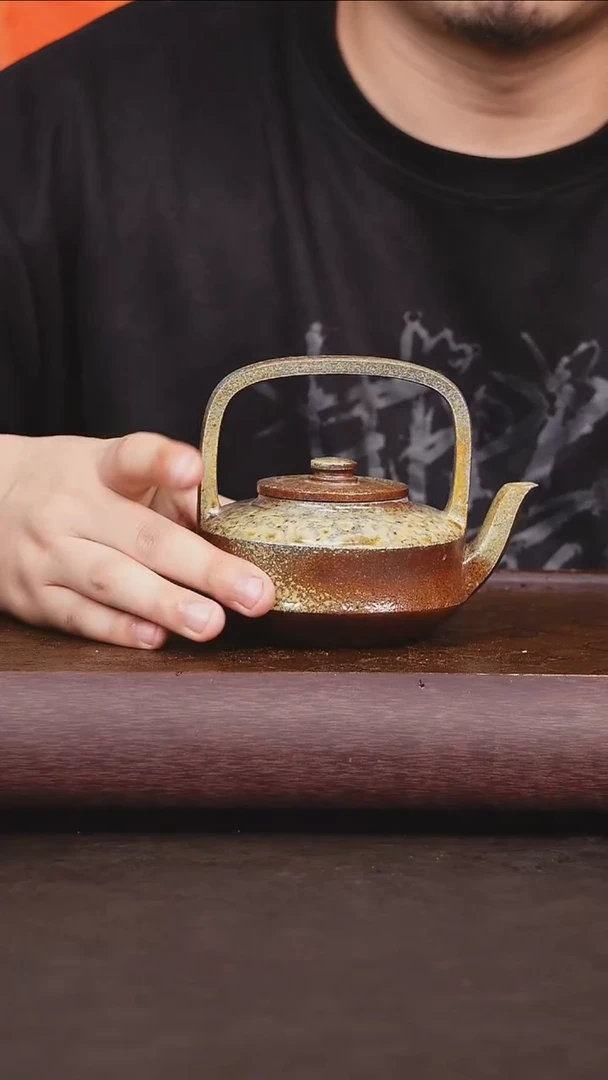 茶壶紫砂柴烧 提梁