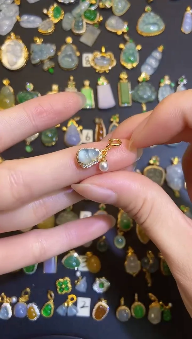 吊坠(不含链)银S925镶嵌翡翠1