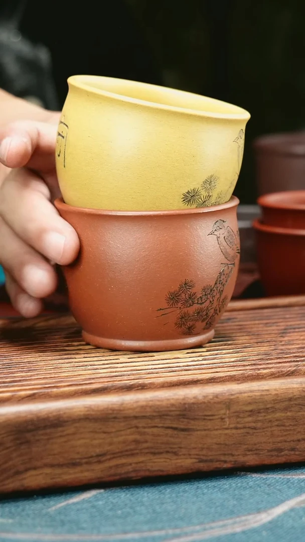 茶杯紫砂守拙2只