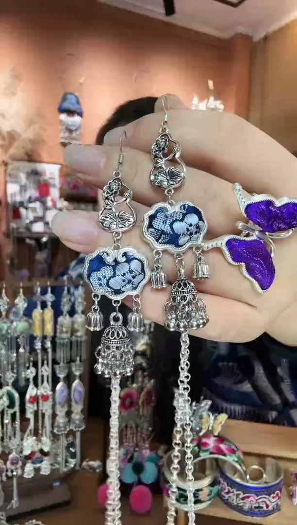 刺绣纯手工民族风耳环