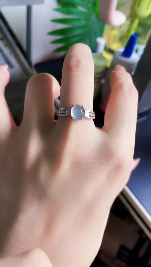 翡翠戒指银S925镶嵌21