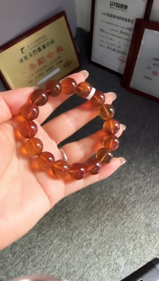 手串琥珀未镶嵌#8缅甸琥珀紫罗兰手串13mm