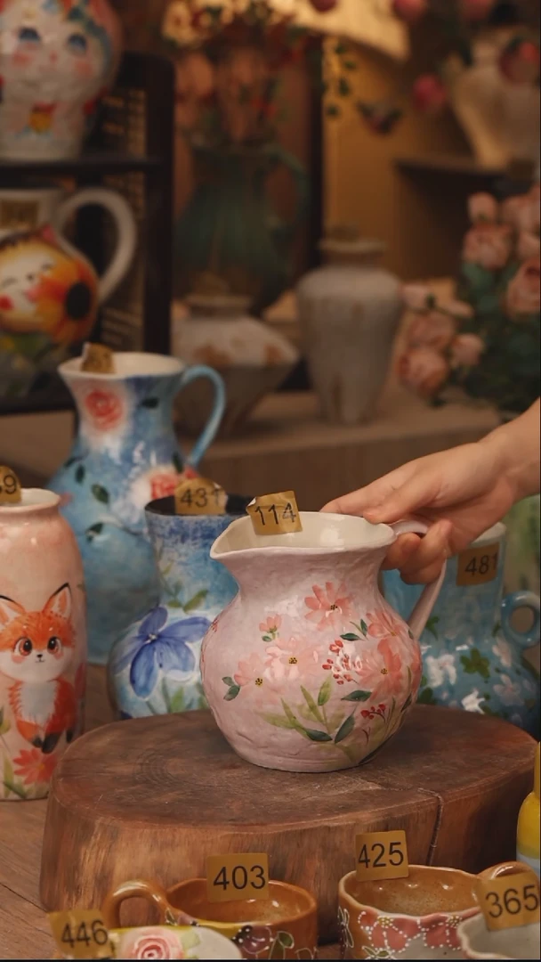 陶瓷114景德镇设计师手作花器摆件侘寂风