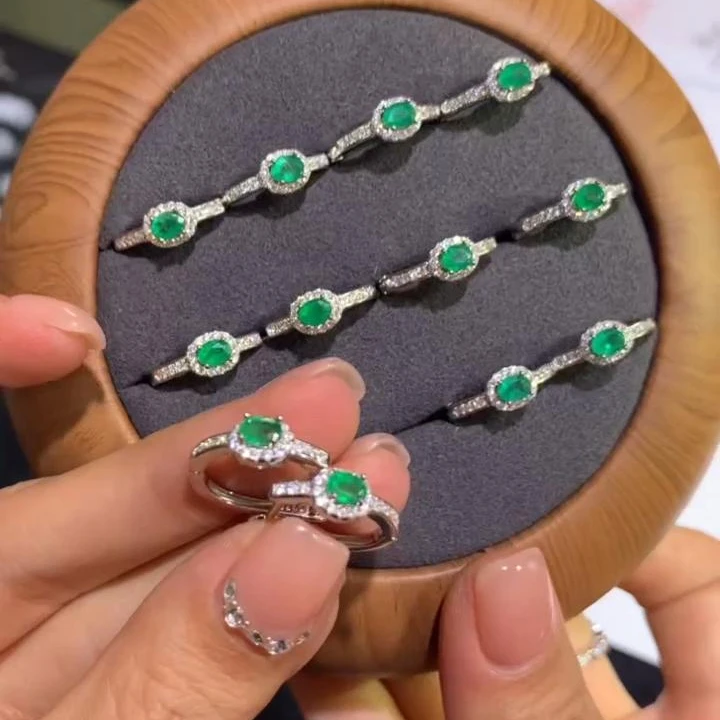 【逍遥】祖母绿耳饰*001/26/多样性发/1对