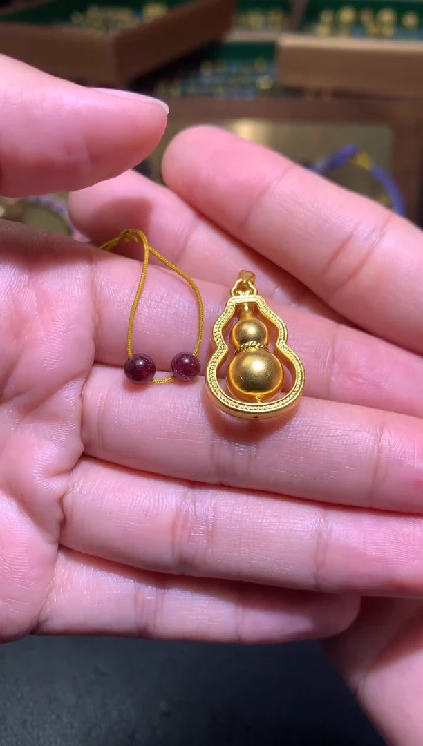 【闪购商品】石榴石成品足金镶嵌净货