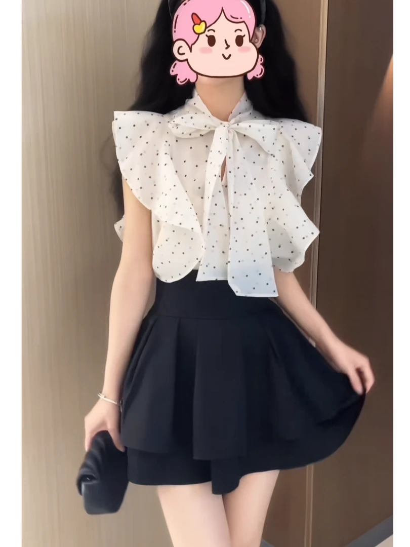 樱花妹妹     穿出漫画腿！高腰千鸟格层次感半身裙.