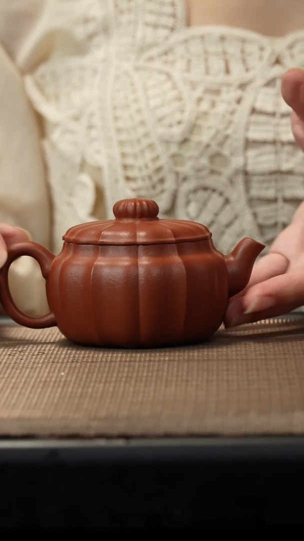 茶壶紫砂生砂朱泥筋纹和韵150CC