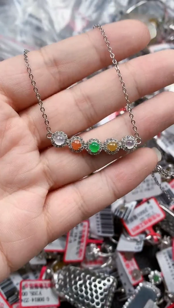 银S925镶嵌戒指翡翠天然A货缅甸翡翠