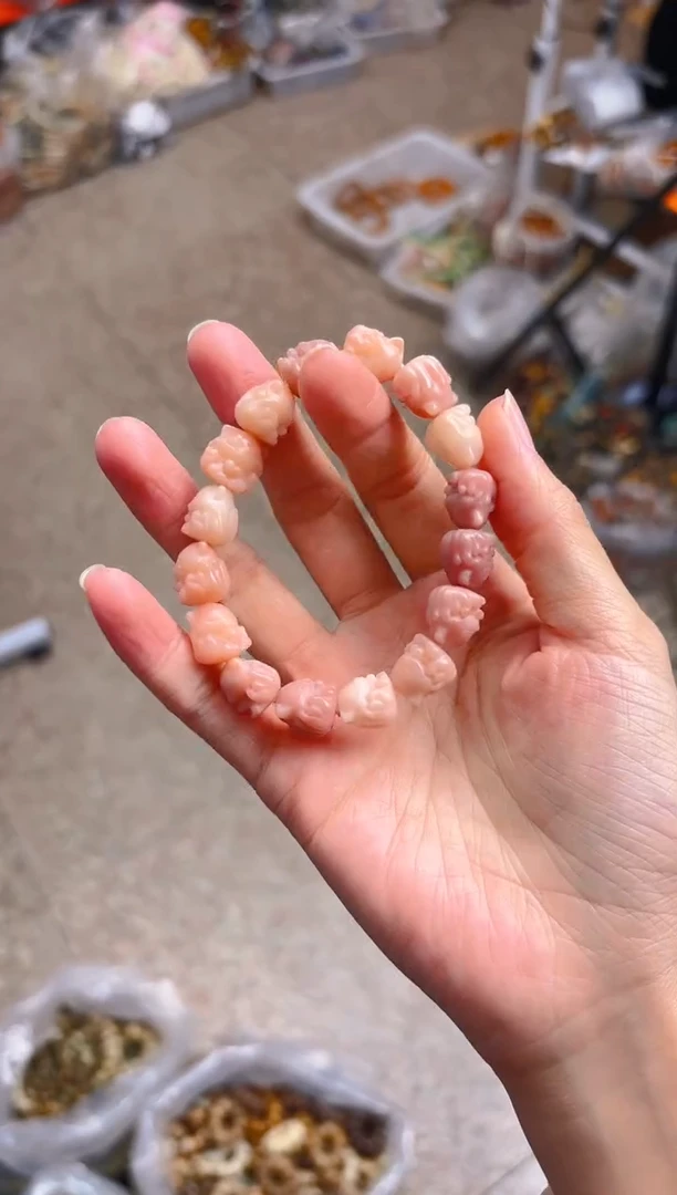 吊坠菩提根/象牙果粉色凤九单圈